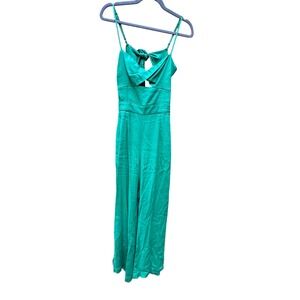 Maeve Anthropologie Green Jumpsuit Cutout Tie Back Sleeveless Size‎ 4P
